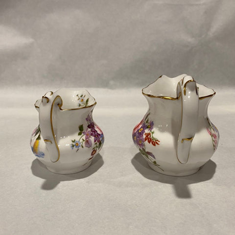 Two Royal Crown Derby Posies Jugs 7.5cm and 9cm