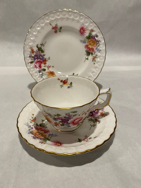 Royal Crown Derby Posies Fluted and Embossed Trio