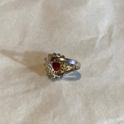 Sterling Silver Ring With Heart-shaped Gem