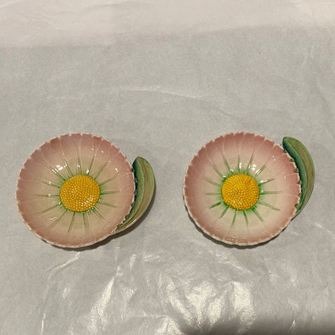 Two Carltonware Pink Daisy Butter Dishes