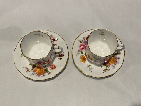 Royal Crown Derby Posies Two Demitasse Cups and Saucers