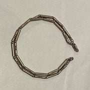 Italian Sterling Silver Vintage Double Chain Bar Link Bracelet