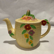 Wade Heath Art Deco Basketweave and Embossed Flowers Teapot