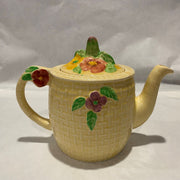 Wade Heath Art Deco Basketweave and Embossed Flowers Teapot